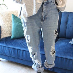 Distressed Mom Jeans